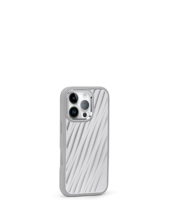 TUMI iPhoneケース シルバー ストライプ Mobile Accessory Aluminium iPhone 16 Pro Case Silver | TUMI Germany