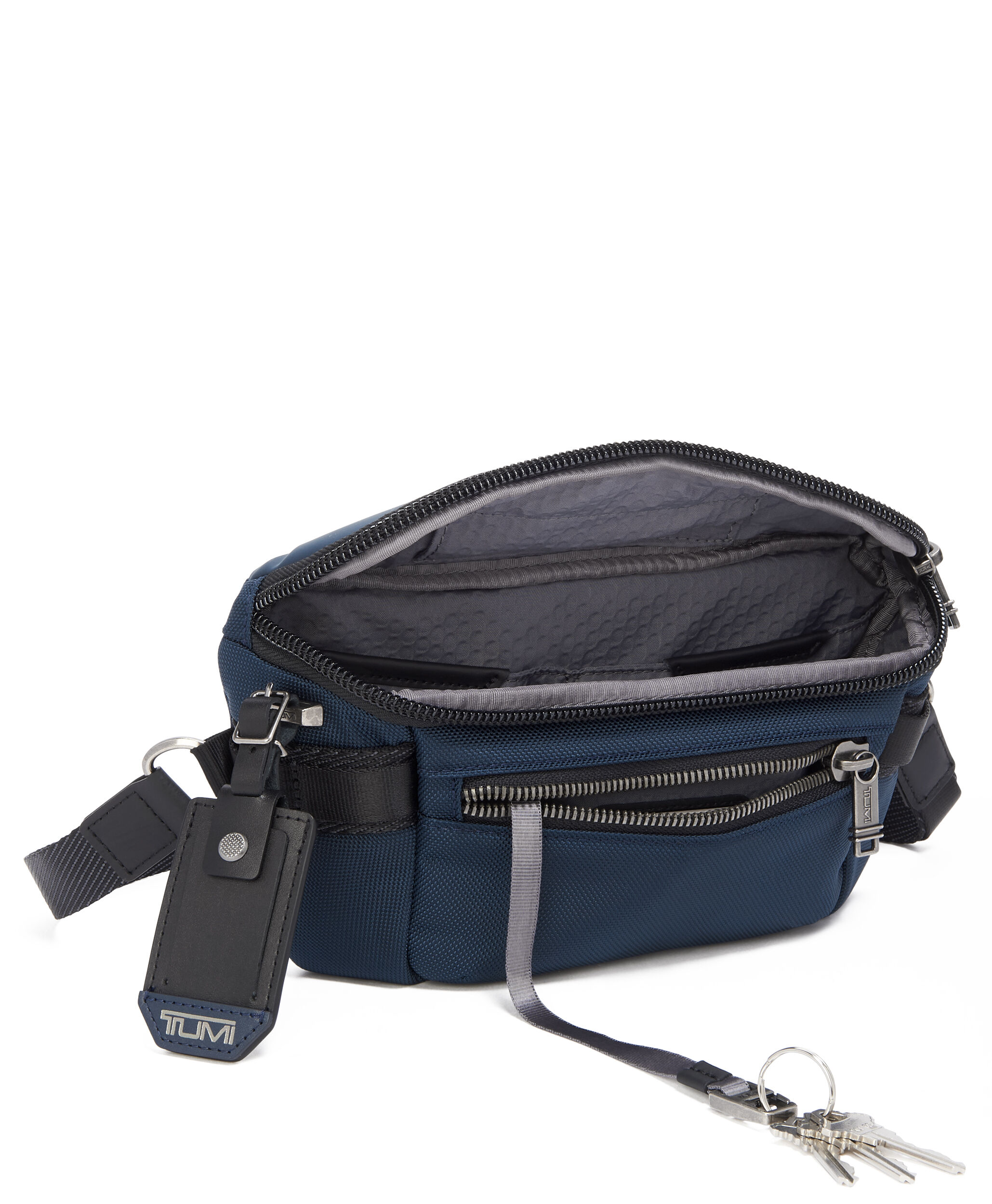 tumi leather fanny pack