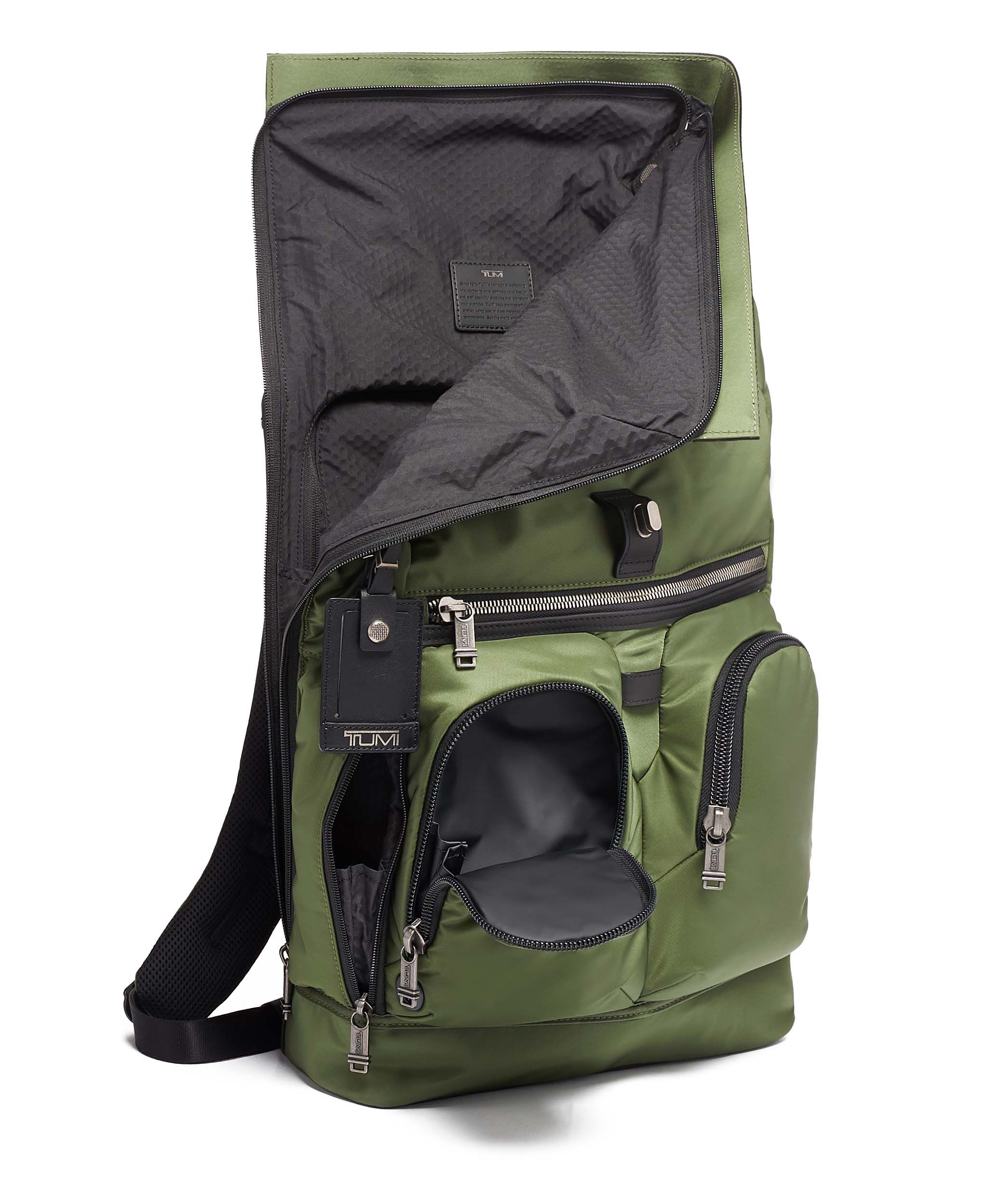 tumi olive green backpack